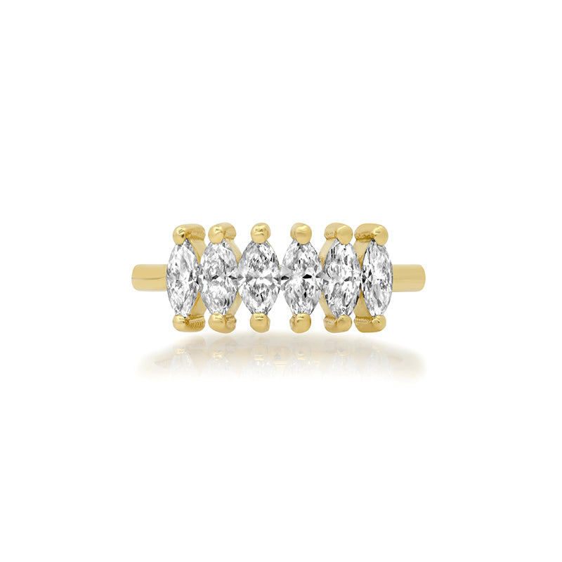 Vertical Marquise-Cut Diamond Ring