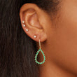 3-Prong Emerald Open Teardrop Earrings