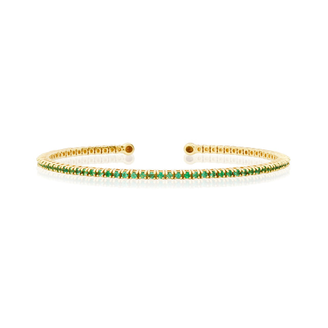 4-Prong Emerald Tennis Cuff
