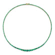 Large Graduated 3-Prong Emerald Tennis Necklace