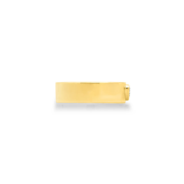 Wide Ellen Band with Heart-Cut Diamond Accent