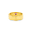 Wide Ellen Band with Heart-Cut Pink Sapphire Accent