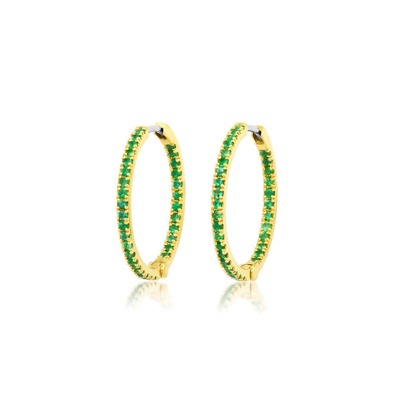 Emerald Small Inside Out Hoops
