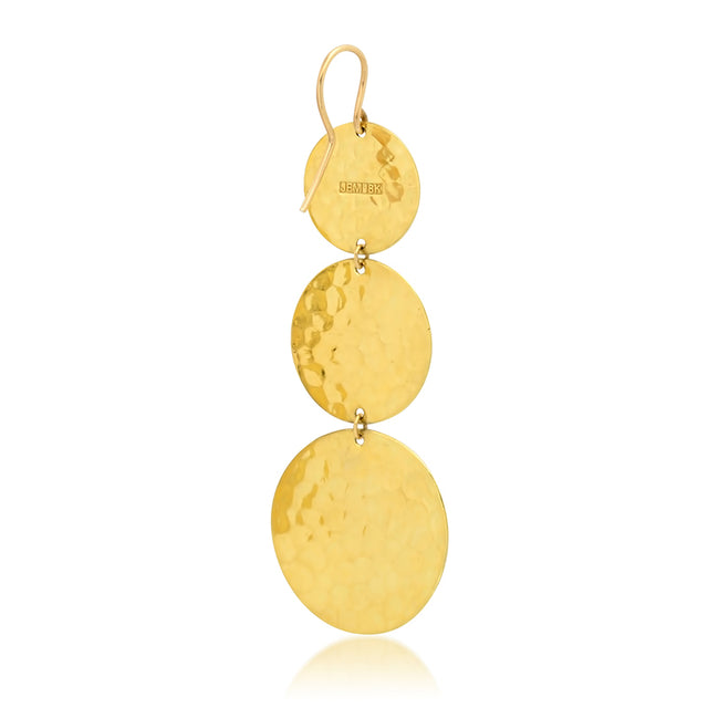 Graduated Hammered Disc Earrings
