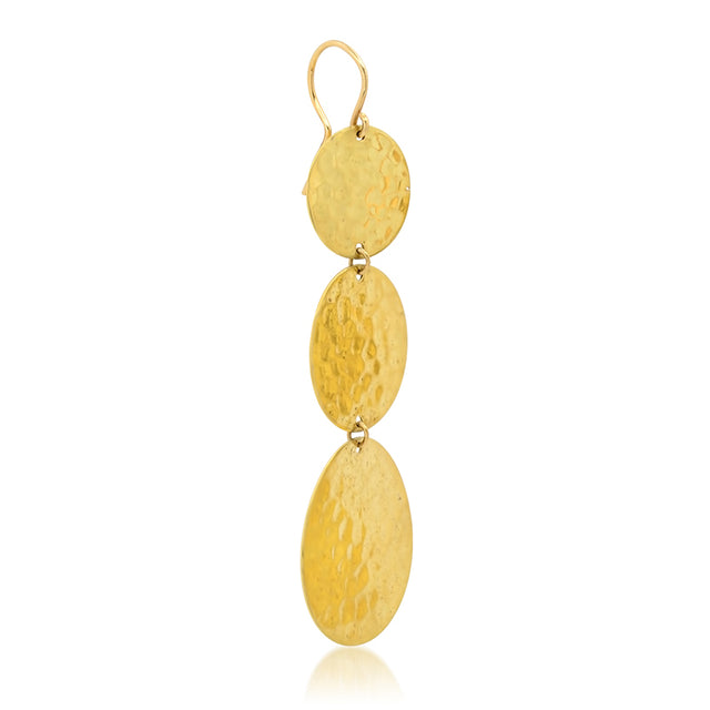 Graduated Hammered Disc Earrings