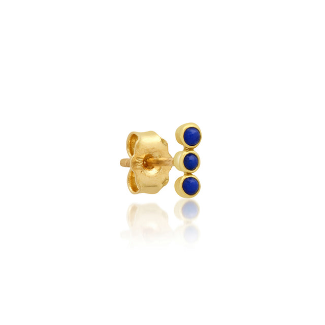 3 Mini Lapis Bezel Studs