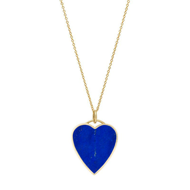 Lapis Inlay Heart Necklace