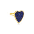 Lapis Inlay Heart Ring with Diamonds