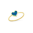 Extra Small Opal Inlay Heart Ring