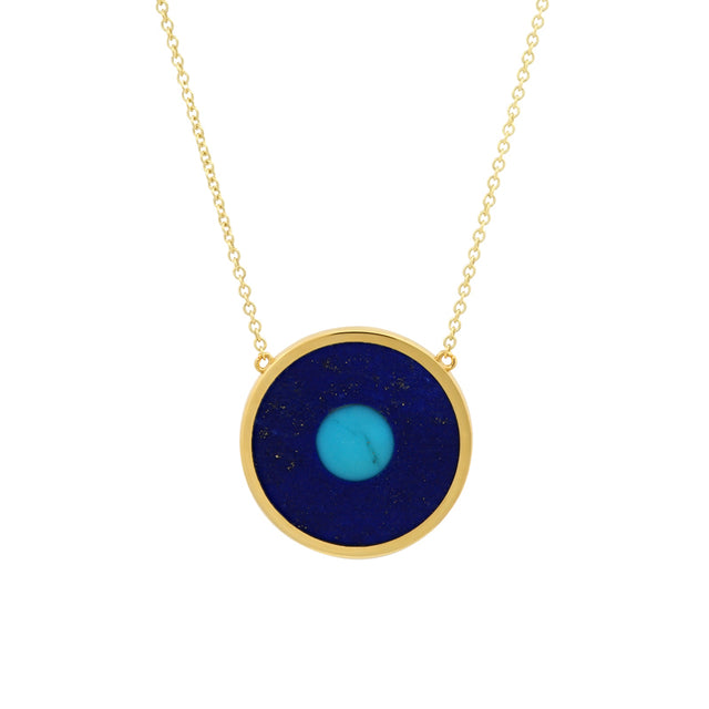 Lapis Inlay Evil Eye Necklace