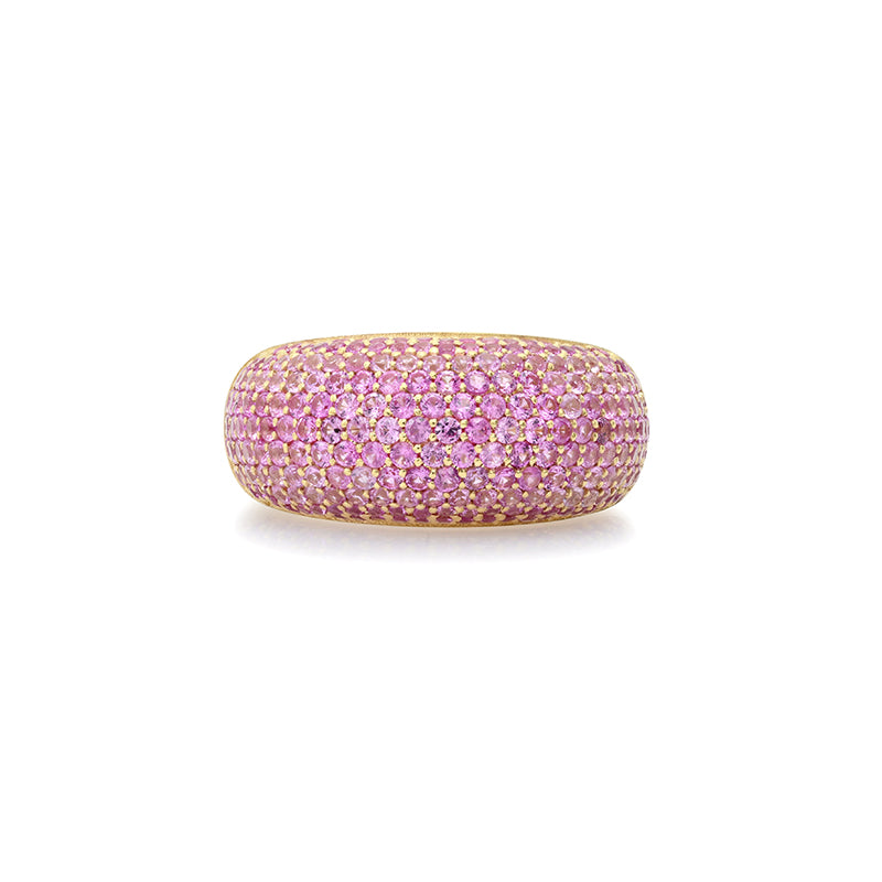 Large Pink Sapphire Dome Ring
