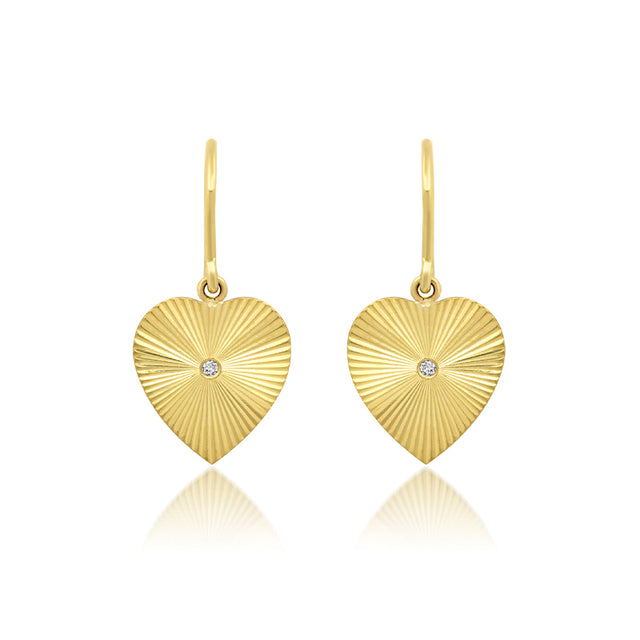 Mini 70's Heart Drop Earrings