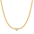 Mini Bezel Tennis Necklace with Heart-Cut Diamond Accent