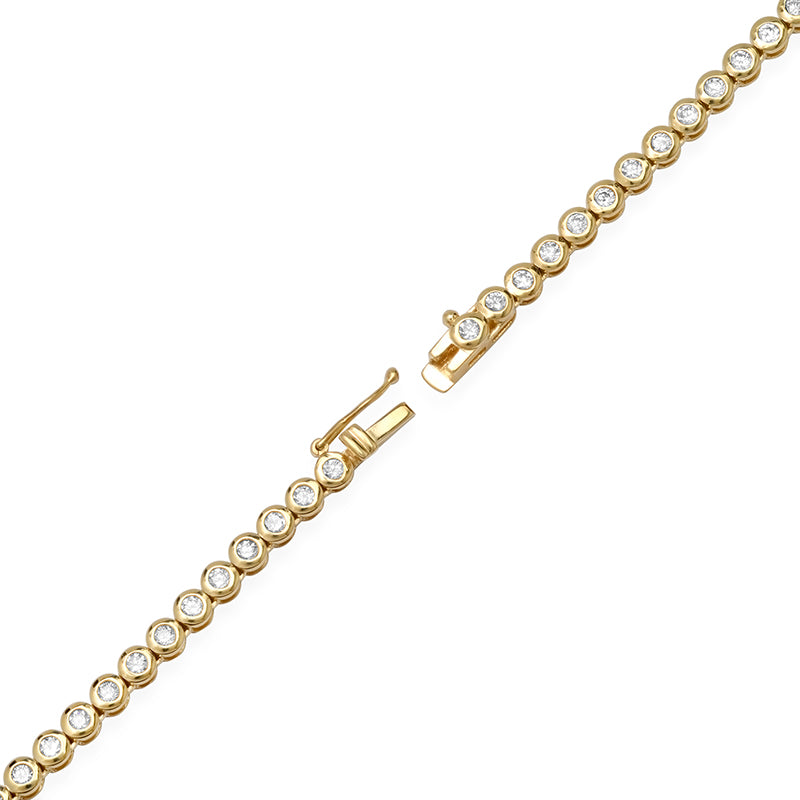 Mini Diamond Bezel Tennis Necklace With Illusion-Set Diamond Center