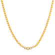 Mini Bezel Tennis Necklace with Graduated Diamond Center