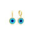 Huggies with Mini Turquoise Inlay Evil Eye Drop