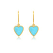 Mini Turquoise Inlay Heart Drop Earrings