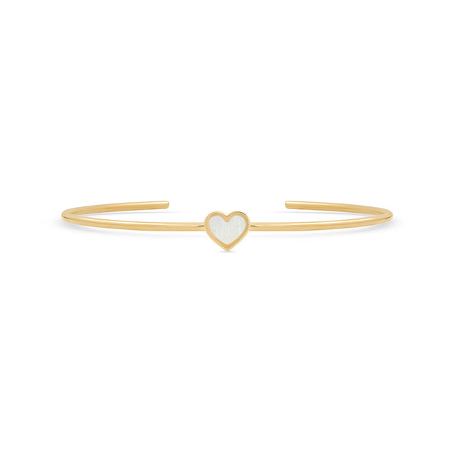 Mother of Pearl Inlay Heart Cuff