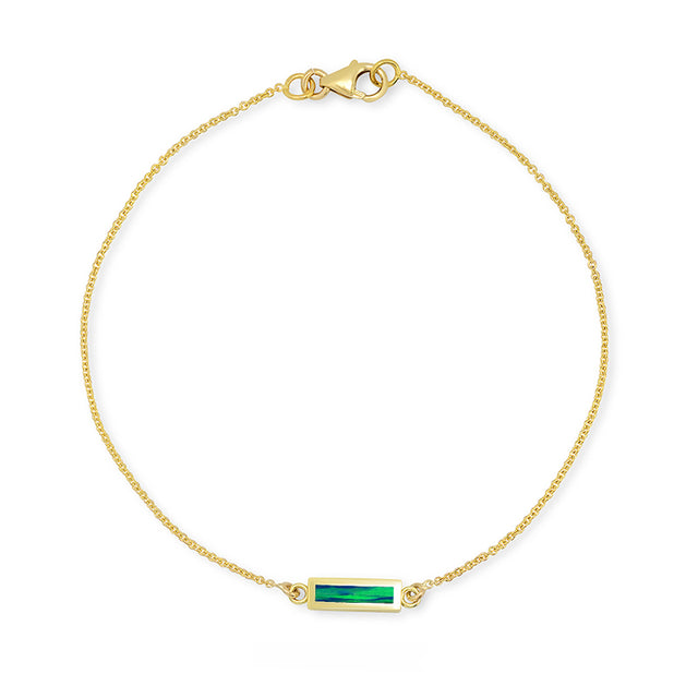 Opal Inlay Bar Bracelet