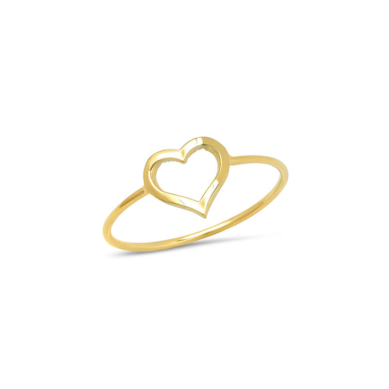 Buy quality 22k gold plain heart shape ladies ring in Ahmedabad