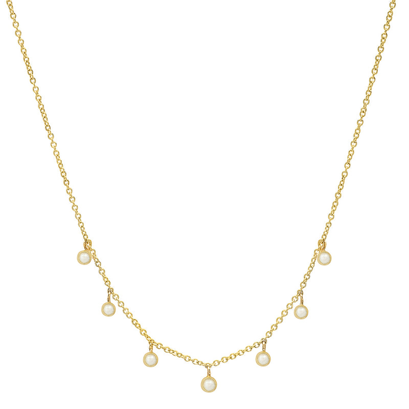 7 Mini Pearl Dangle Necklace