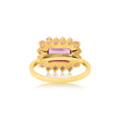 Emerald-Cut Pink Sapphire Ring With 3-Prong Pink Sapphire Surround