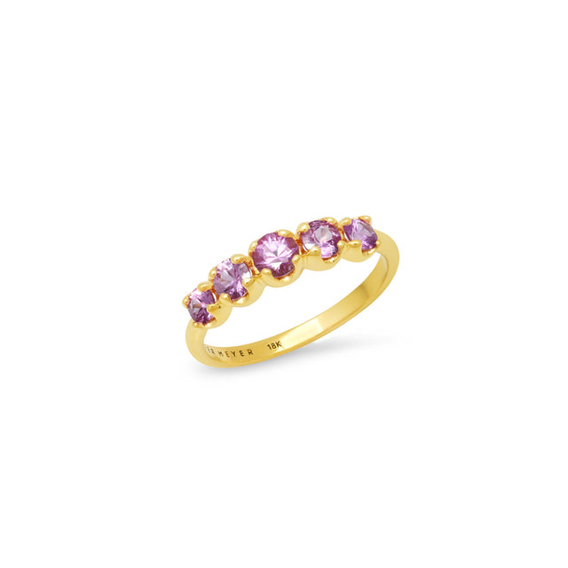 Pink Sapphire Graduated Ring