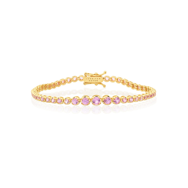 Lab Created Pink Sapphire Rhodium Over Sterling Silver Bracelet 3.18ctw -  SHD166 | JTV.com