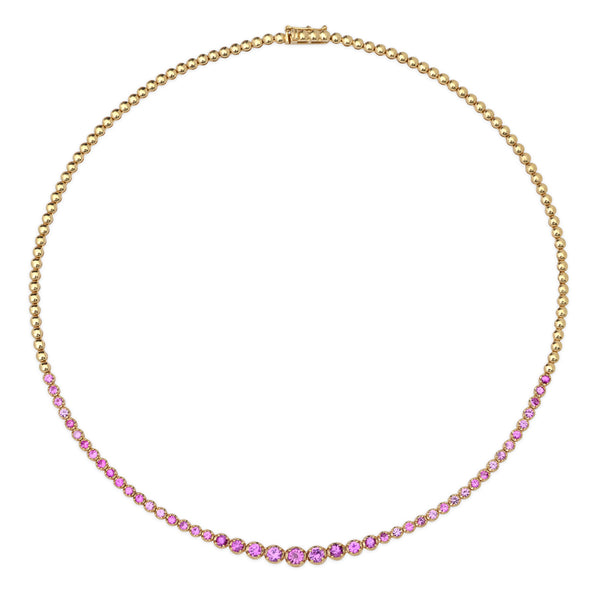 Graduated Pink Sapphire Tennis Necklace for Women | Jennifer Meyer