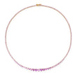 Large Graduated 3-Prong Pink Sapphire Tennis Necklace