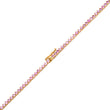 Large Graduated 3-Prong Pink Sapphire Tennis Necklace