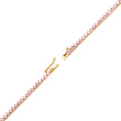 Large Graduated 3-Prong Pink Sapphire Tennis Necklace