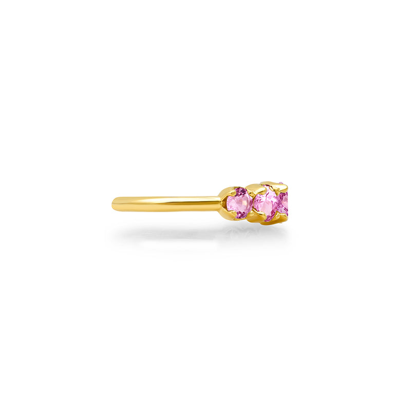 Large Graduated Pink Sapphire Ring