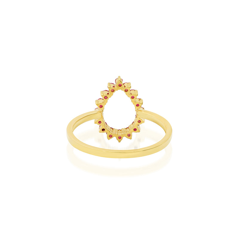 Mini 3-Prong Pink Sapphire Open Teardrop Ring