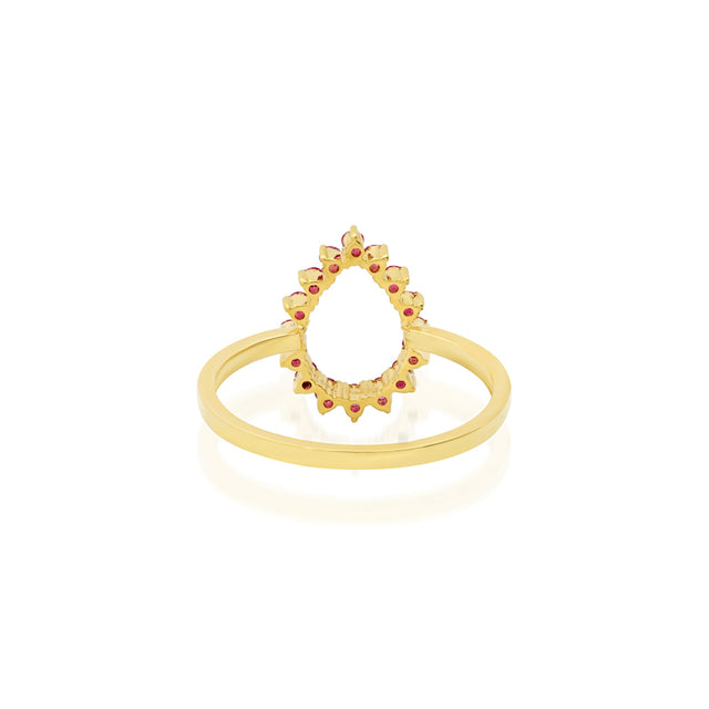 Mini 3-Prong Pink Sapphire Open Teardrop Ring