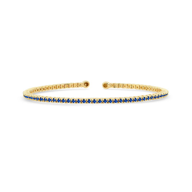 4-Prong Blue Sapphire Tennis Cuff