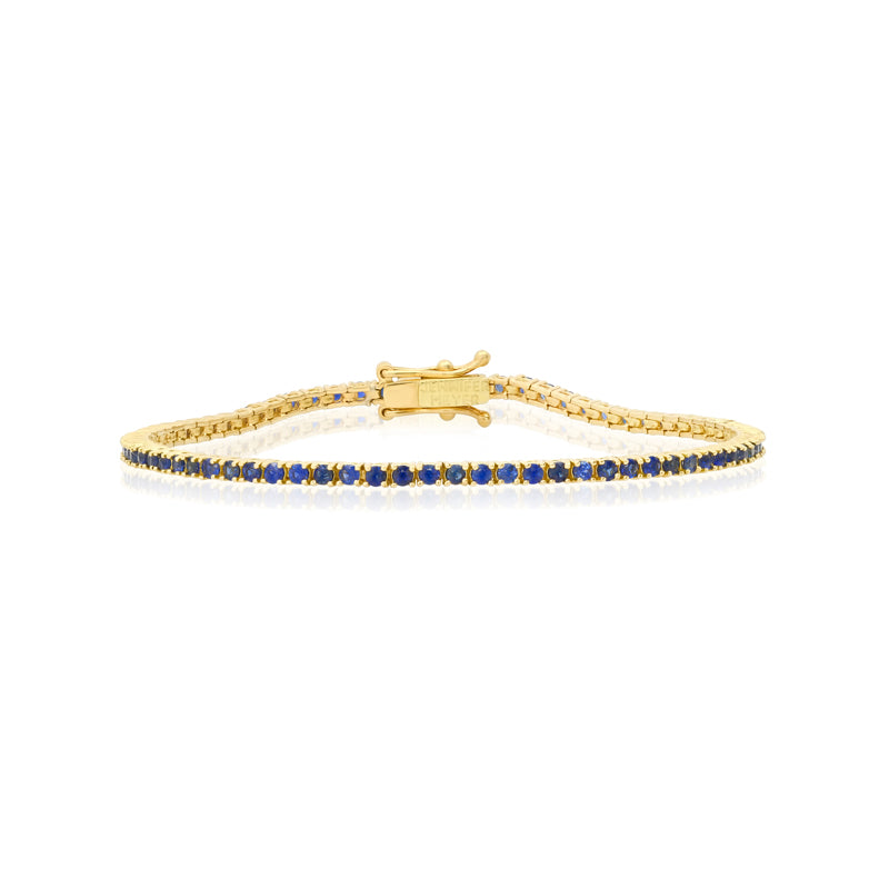 4-Prong Blue Sapphire Tennis Bracelet