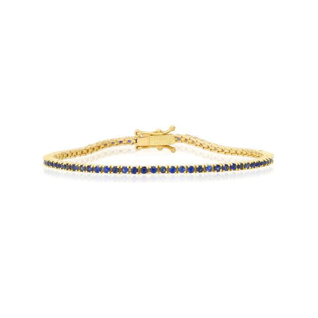 4-Prong Blue Sapphire Tennis Bracelet