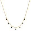 7 Mini Sapphire Bezel Dangle Necklace