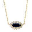 Blue Sapphire and Diamond Marquise Necklace
