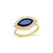 Blue Sapphire and Diamond Marquise Ring