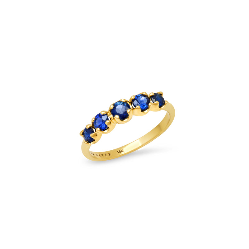 Graduated Blue Sapphire Ring