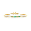 Small 4-Prong Diamond Tennis Bracelet with Large Emerald Accent
