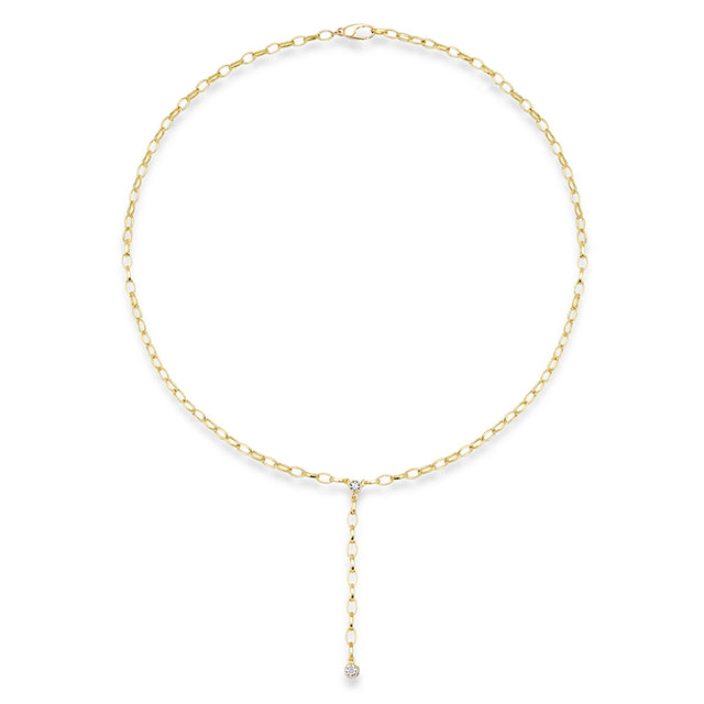 Small Edith Link Lariat with Diamond Detail