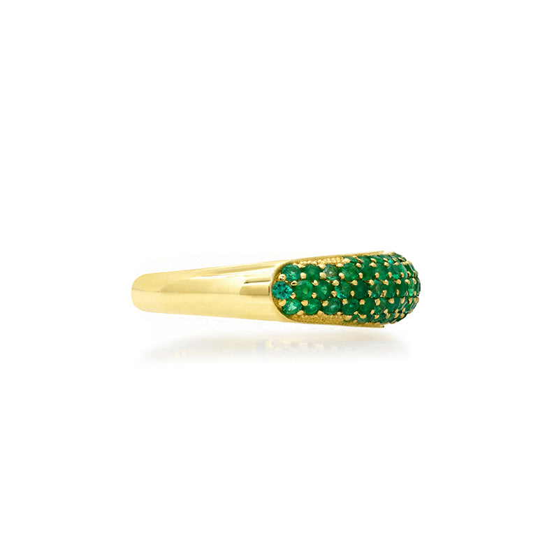 Small Emerald Dome Ring