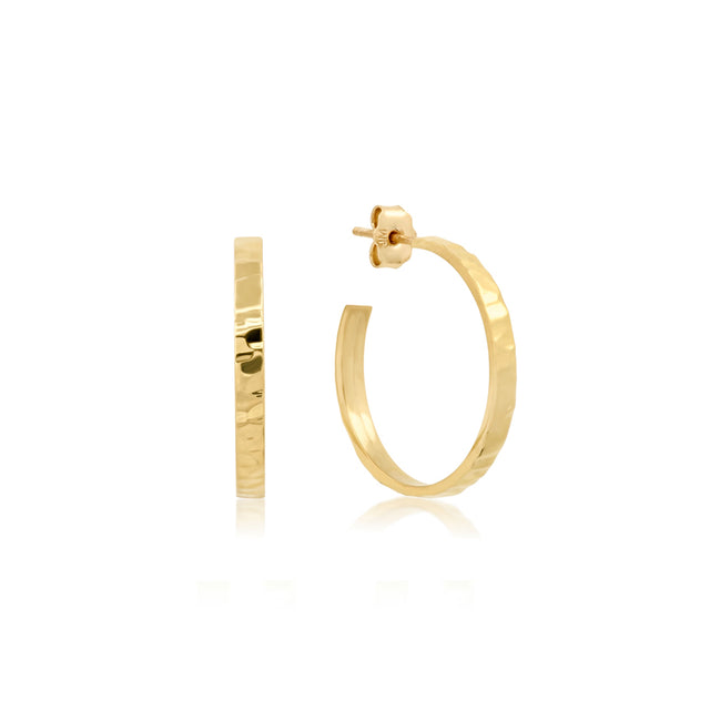 Small Hammered Ellen Hoops