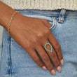 3-Prong Turquoise Open Teardrop Ring