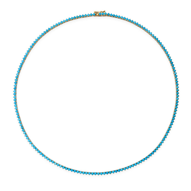 3-Prong Turquoise Tennis Necklace