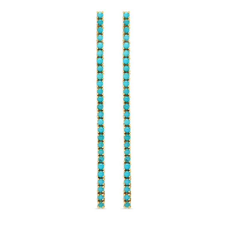 4-Prong Turquoise Tennis Studs