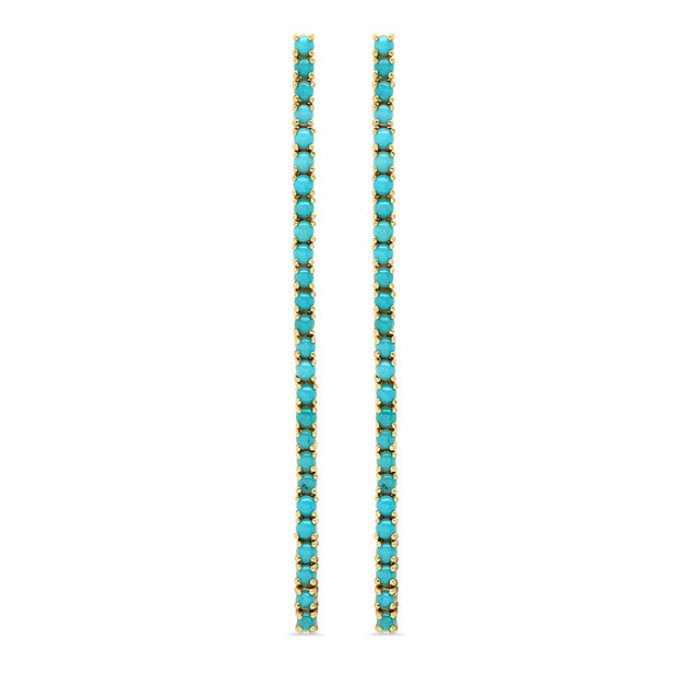 4-Prong Turquoise Tennis Studs